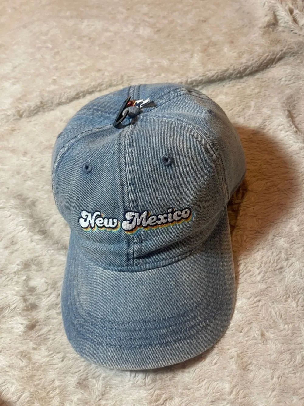 New Mexico Embroidered Denim Cap - Blue NEW